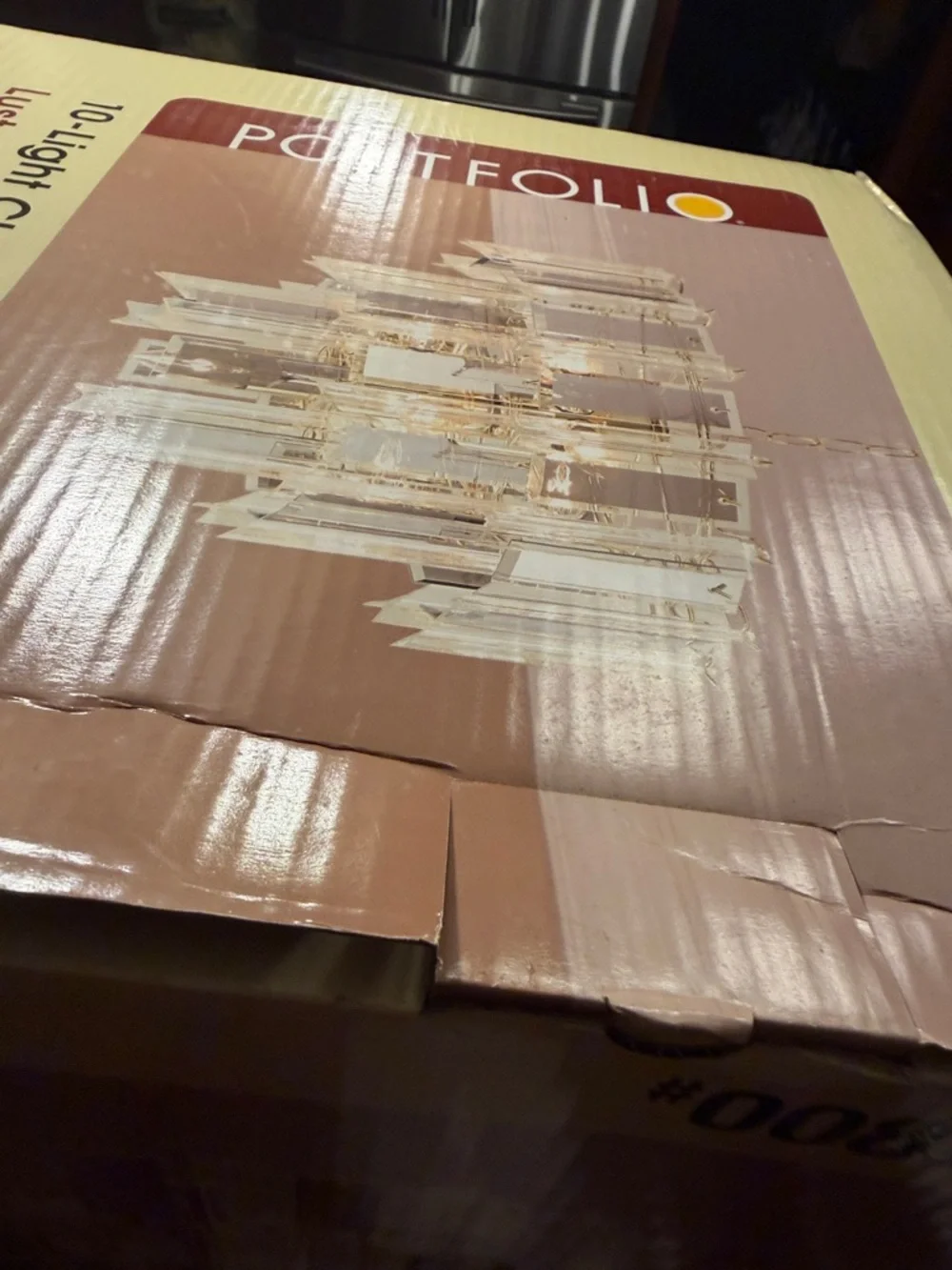 Portfolio Polished Brass 10-Light Chandelier with Clear Acrylic Panels